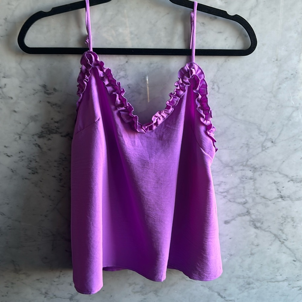 Newbury Kustom purple camisole with ruffles